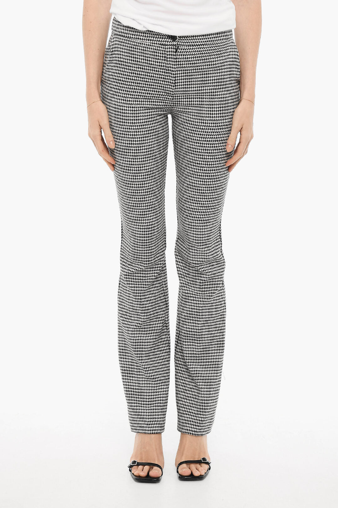 EDRA Pied-de-Poule Motif Bootcut Pants