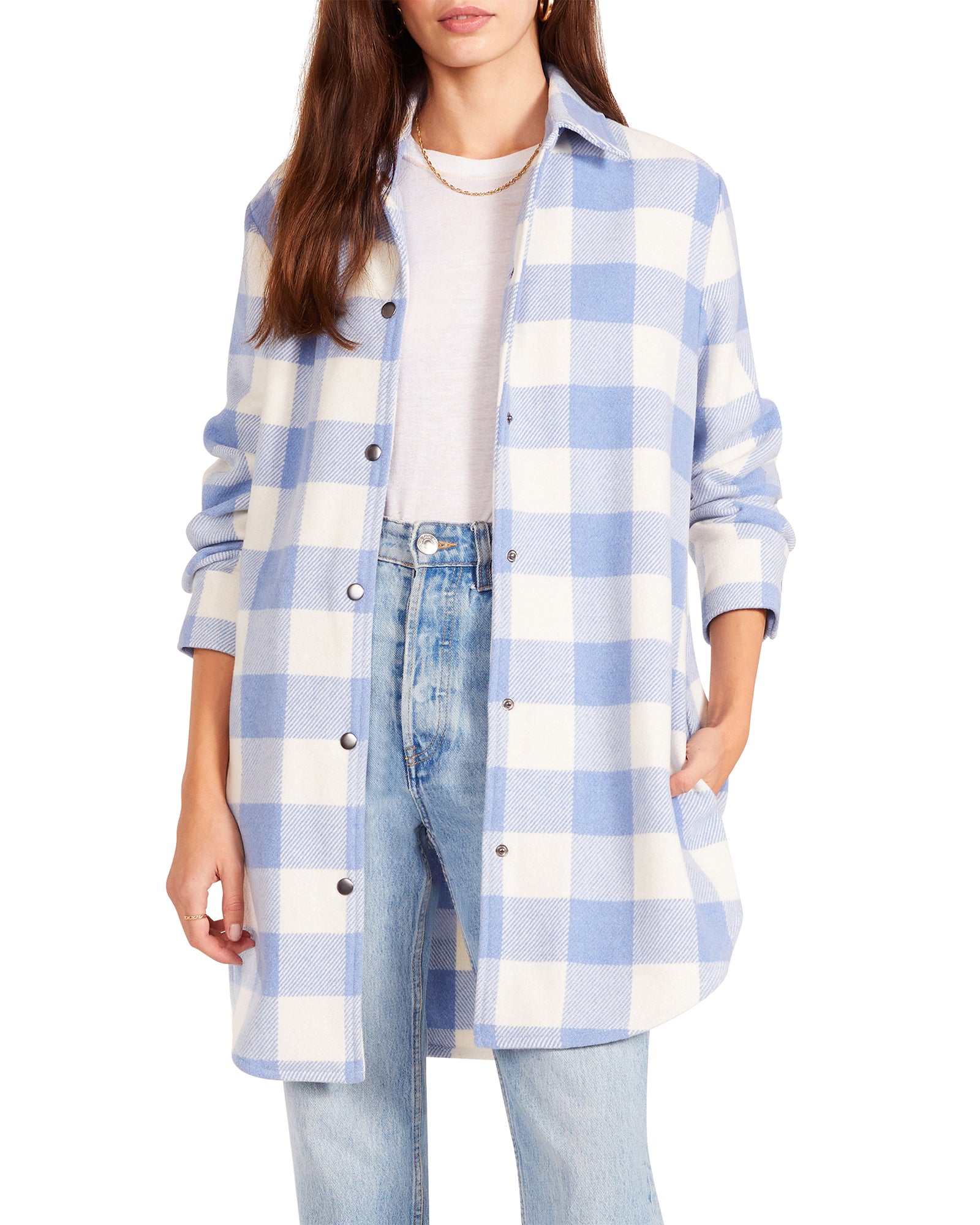 ELDRIDGE PLAID COAT BLUE