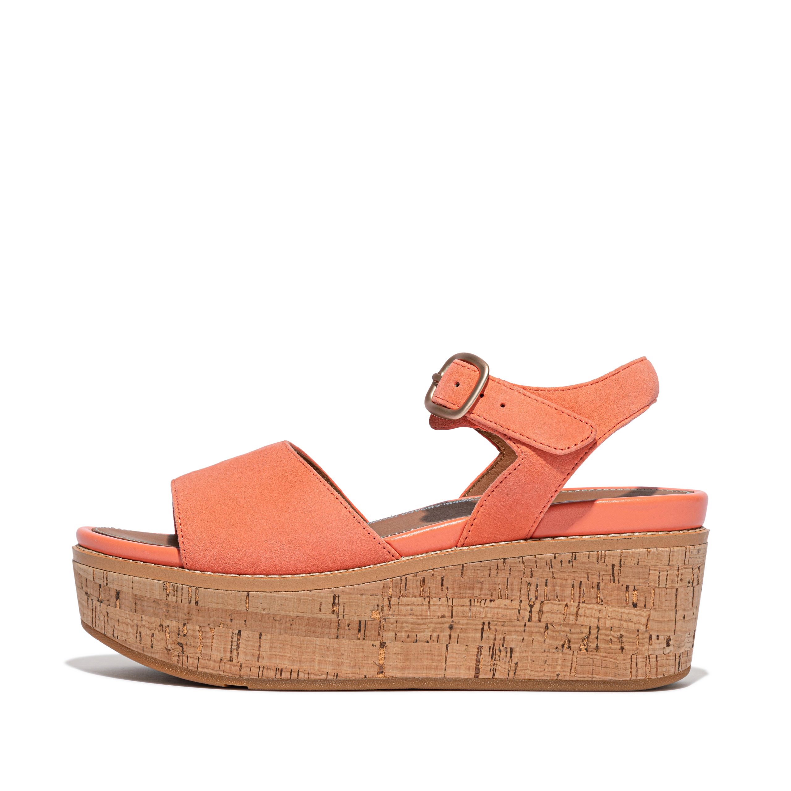 ELOISE Cork-Wrap Suede Wedge Sandals, Outlet