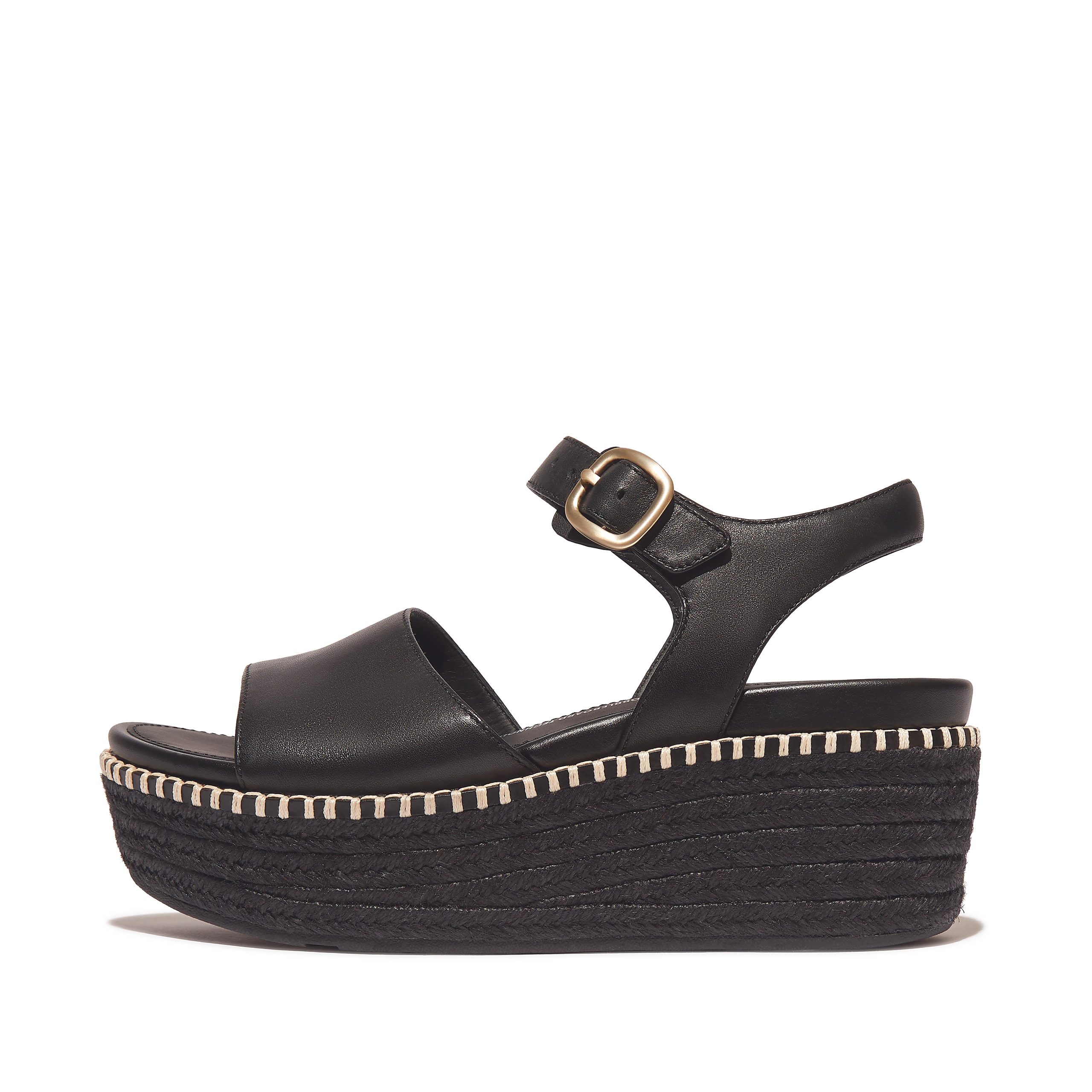 ELOISE Espadrille Leather Back-Strap Wedge Sandals, Outlet