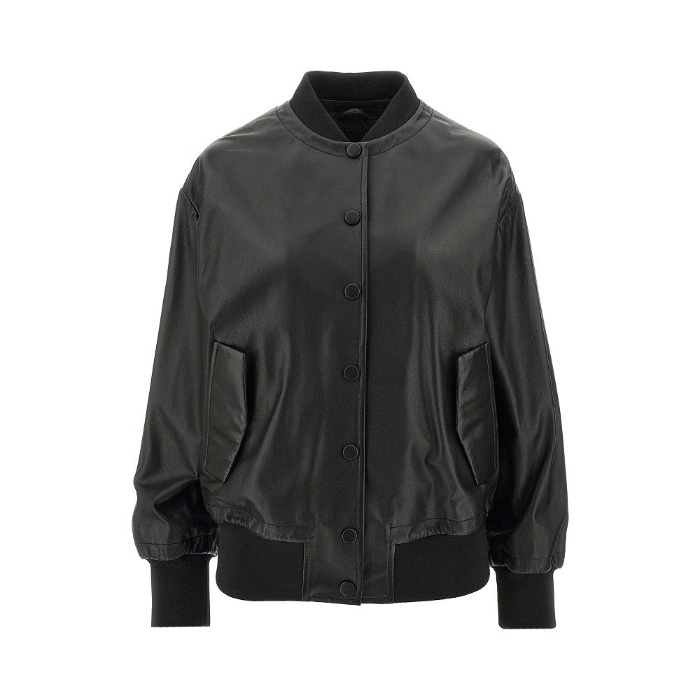 EMPORIO ARMANI Nappa leather bomber jacket Woman 42