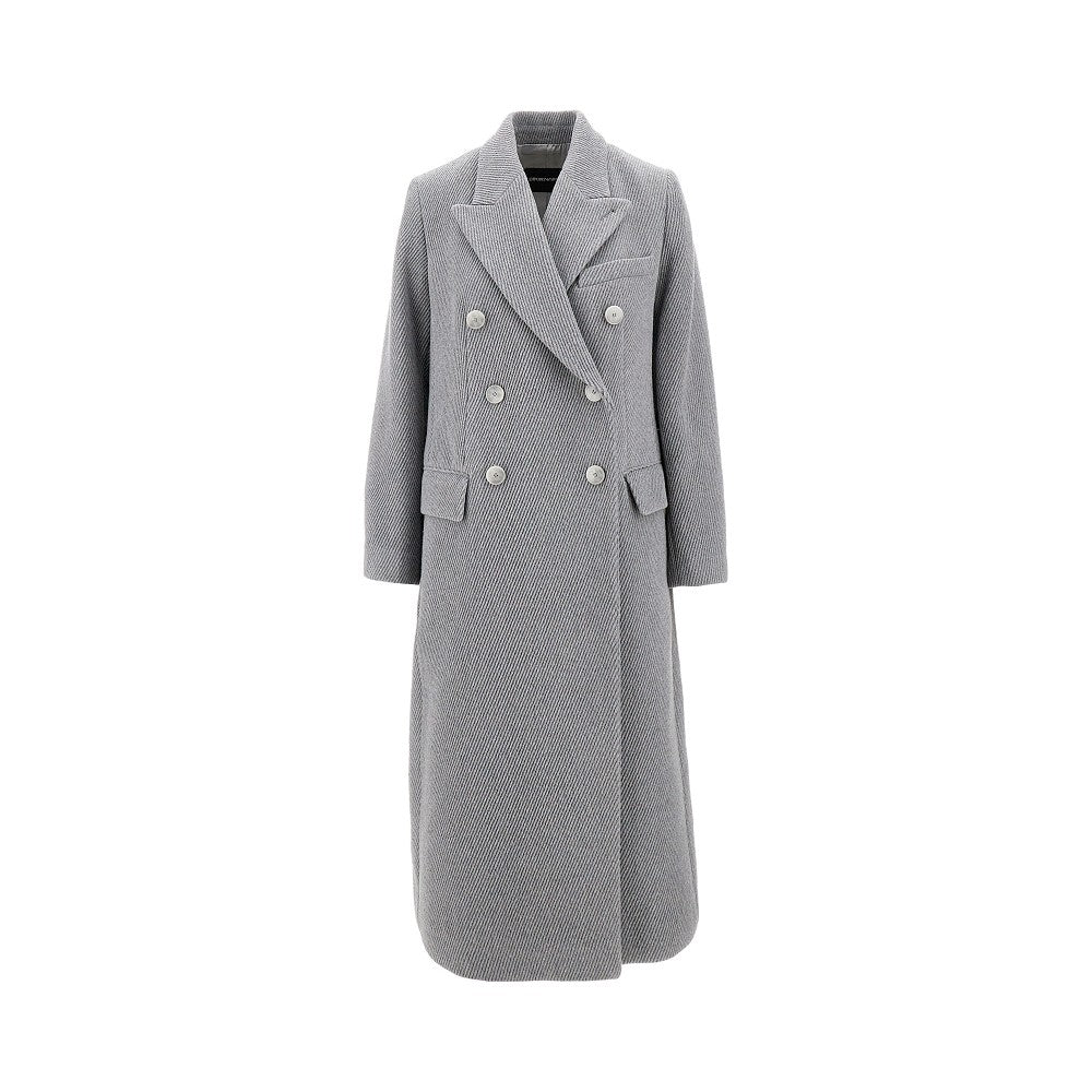 EMPORIO ARMANI Wool-blend double-breasted coat Woman 42