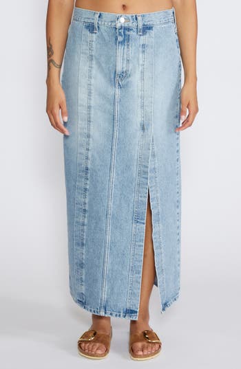 ÉTICA Ingrid Side Slit Denim Skirt in Arcadia at Nordstrom Rack, Size 25