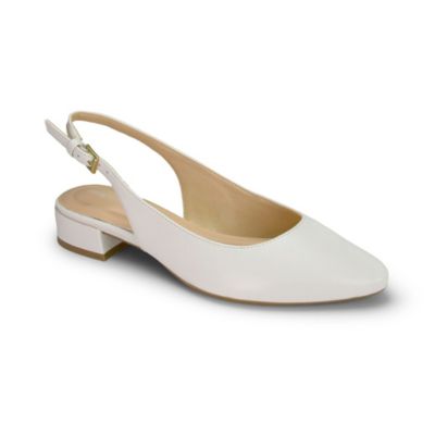 Easy Spirit Women's Cassius Slingback Kitten Heel Dress Pumps, Ivory, 6W