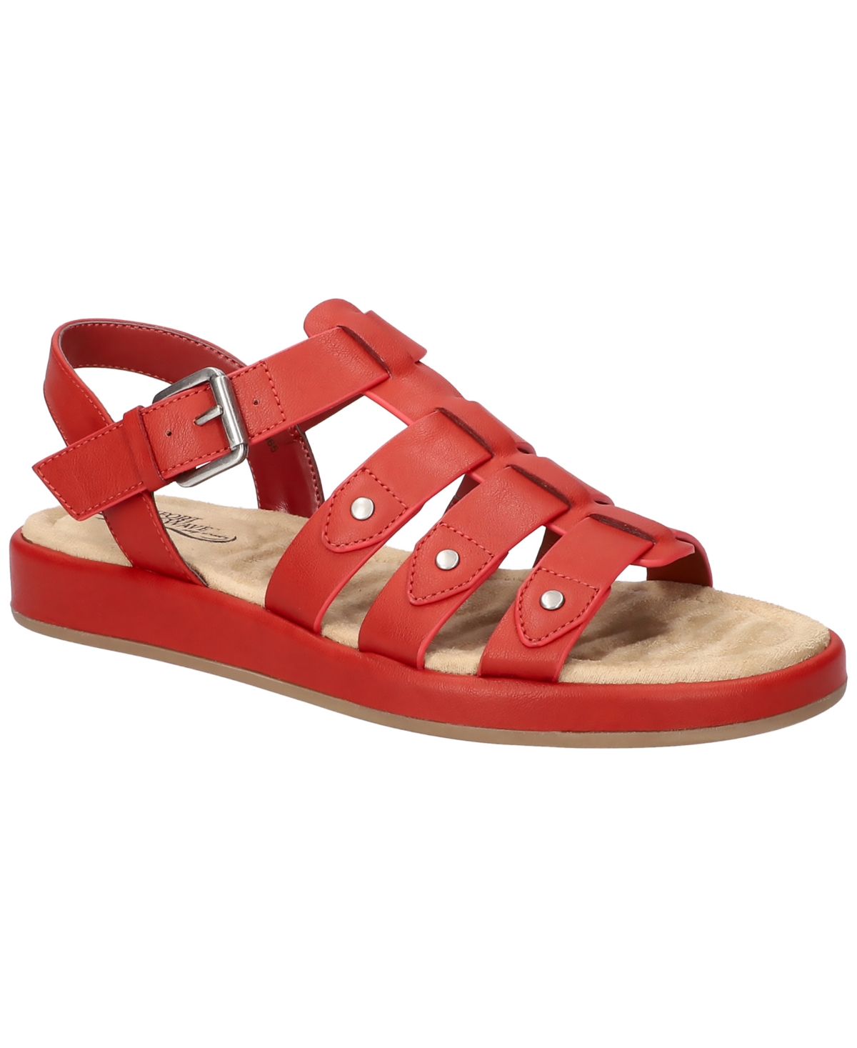 Easy Street Women's Chirp Gladiator Buckle Sandals - Red