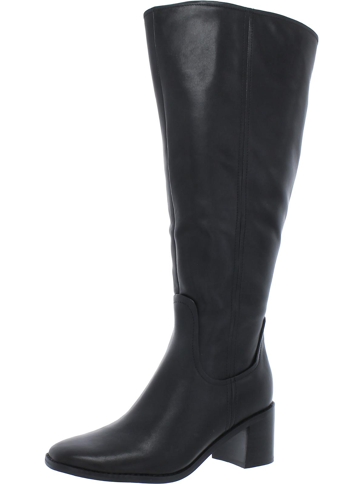 Edda Womens Leather Wide Calf Knee-High Boots