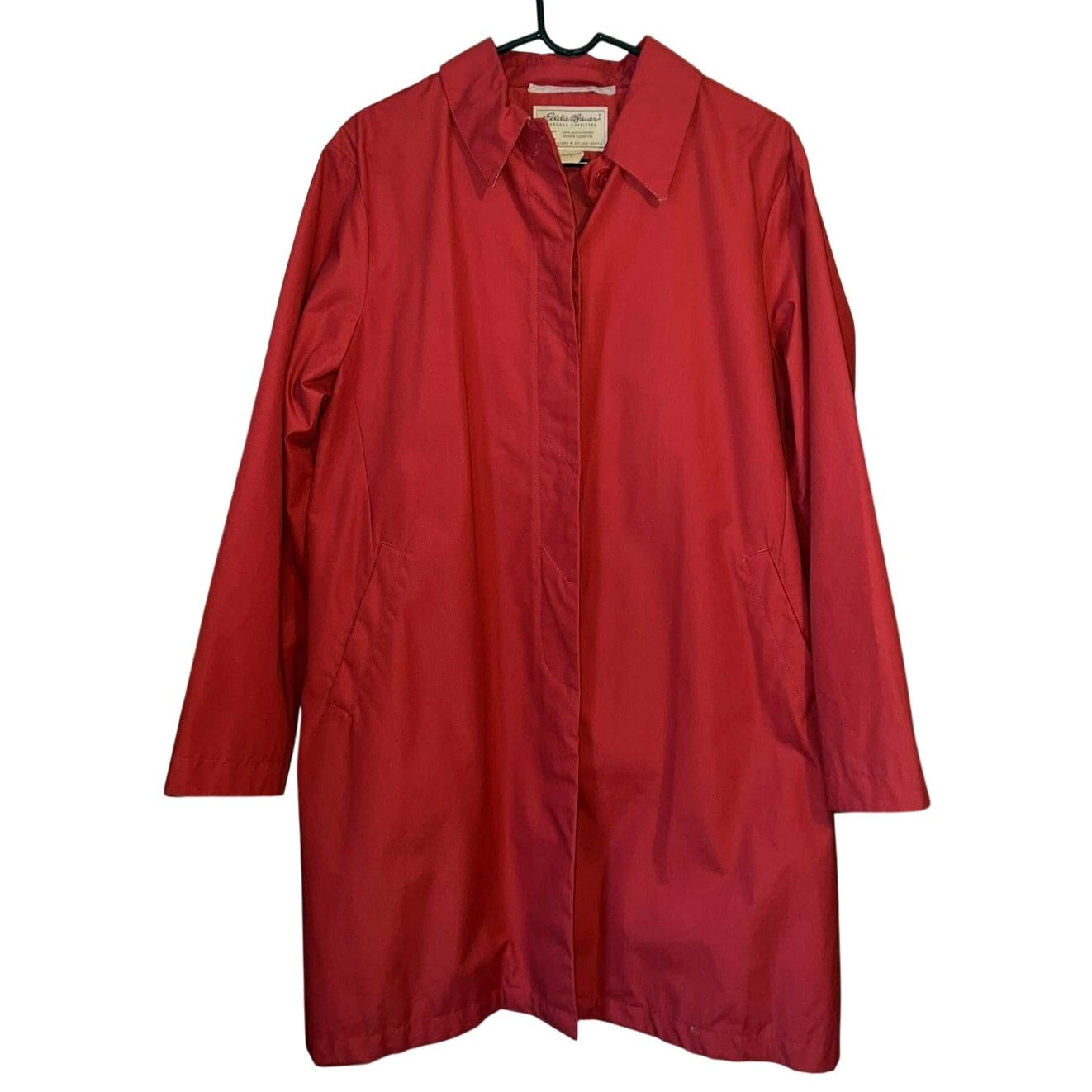 Eddie Bauer Women'S Lightweight Red Trench Coat - Size L, Women's