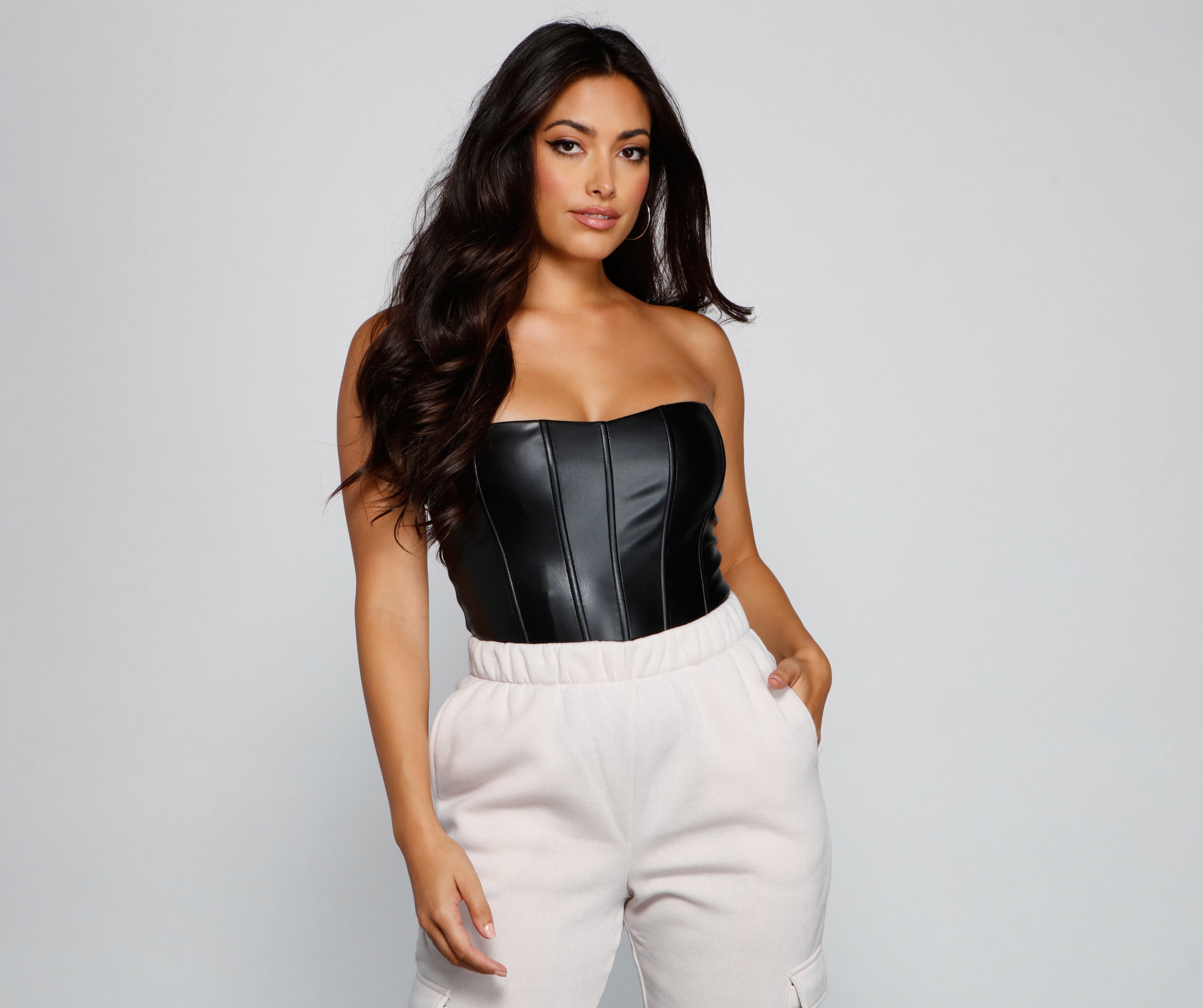 Edgy Sleek Corset Bodysuit