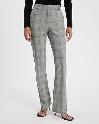 Editor Plaid Mid Rise Bootcut Pant