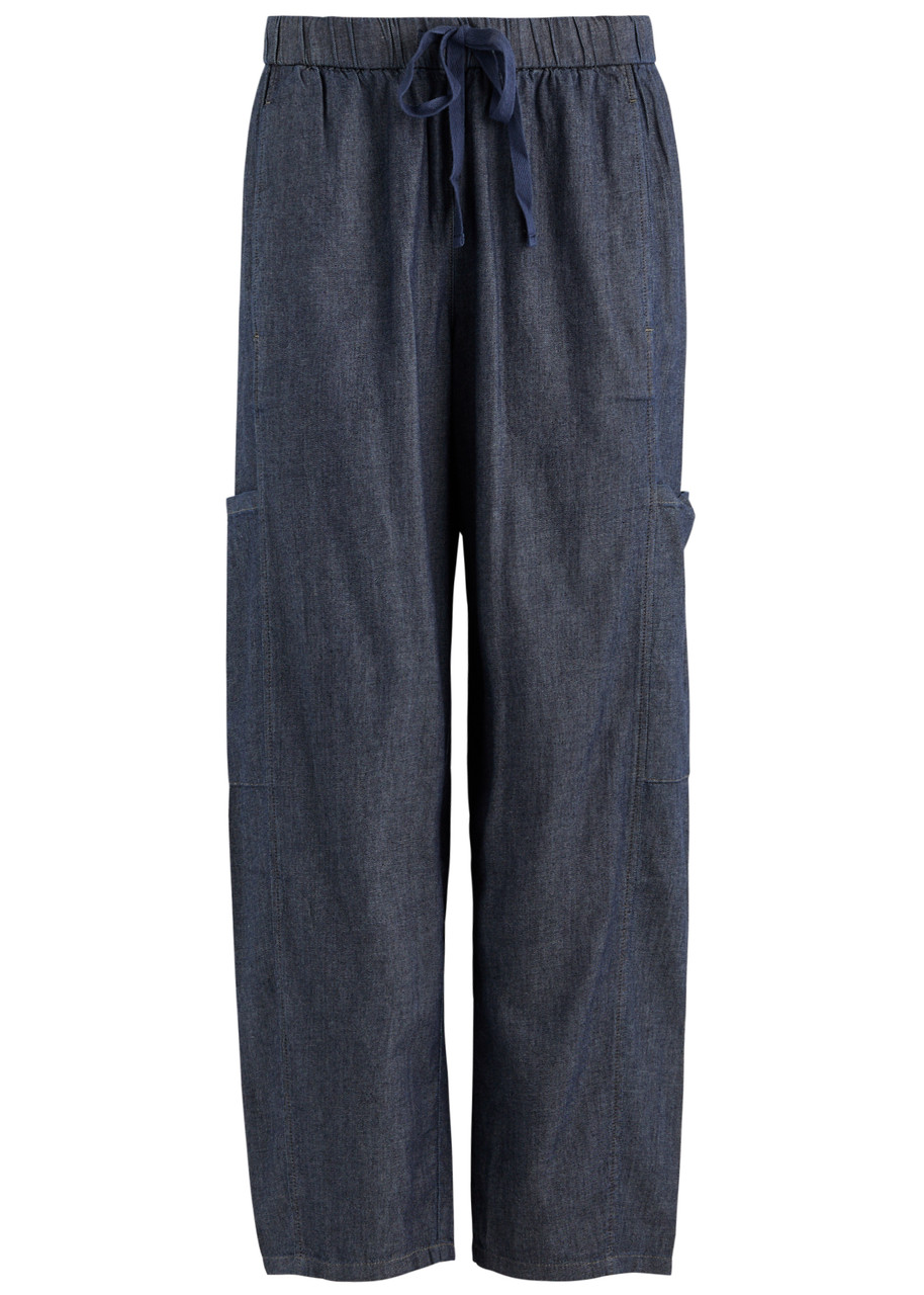 Eileen Fisher Chambray Cargo Trousers - Denim - XS (UK 6-8 / XS) - XS (UK 6-8 /xS)