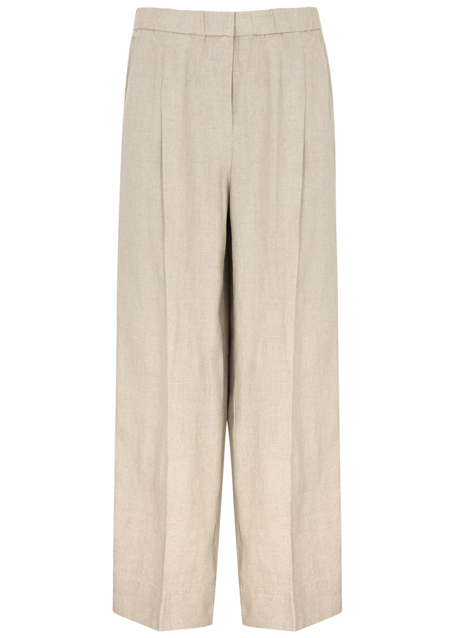 Eileen Fisher Wide-leg Linen Trousers - Natural - L (UK 18-20 / XL) - L (UK 18-20 /xL)