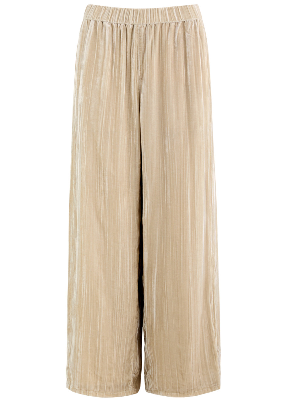 Eileen Fisher Wide-leg Velvet Trousers - Cream - XL (UK 22 /xXL)