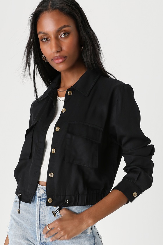 Eldora Black Cropped Utility Jacket