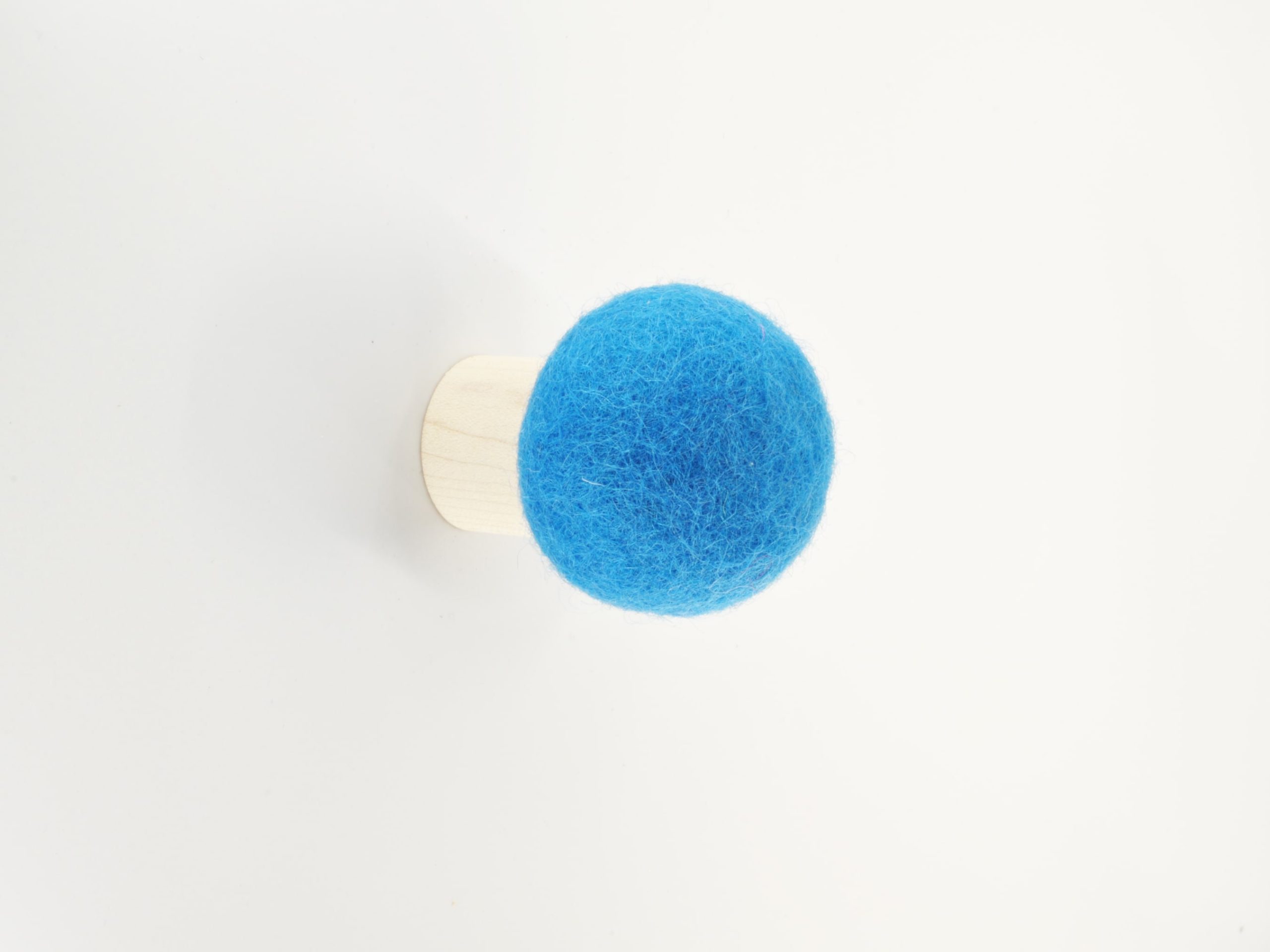 Electric Blue Wall Hook; Decorative Minimalist & Modern Wool Wood Round Hook For Wall; Hat Coat