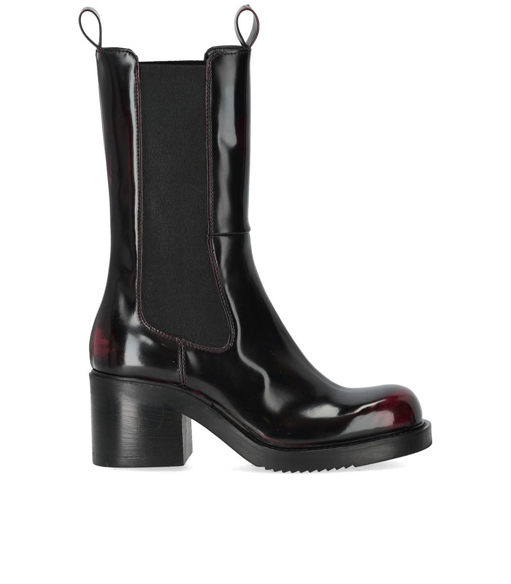 Elena Iachi Black Red Heeled Chelsea Boot