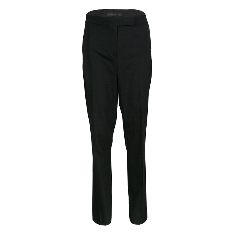 Elie Tahari Black Wool Tailored Trousers M