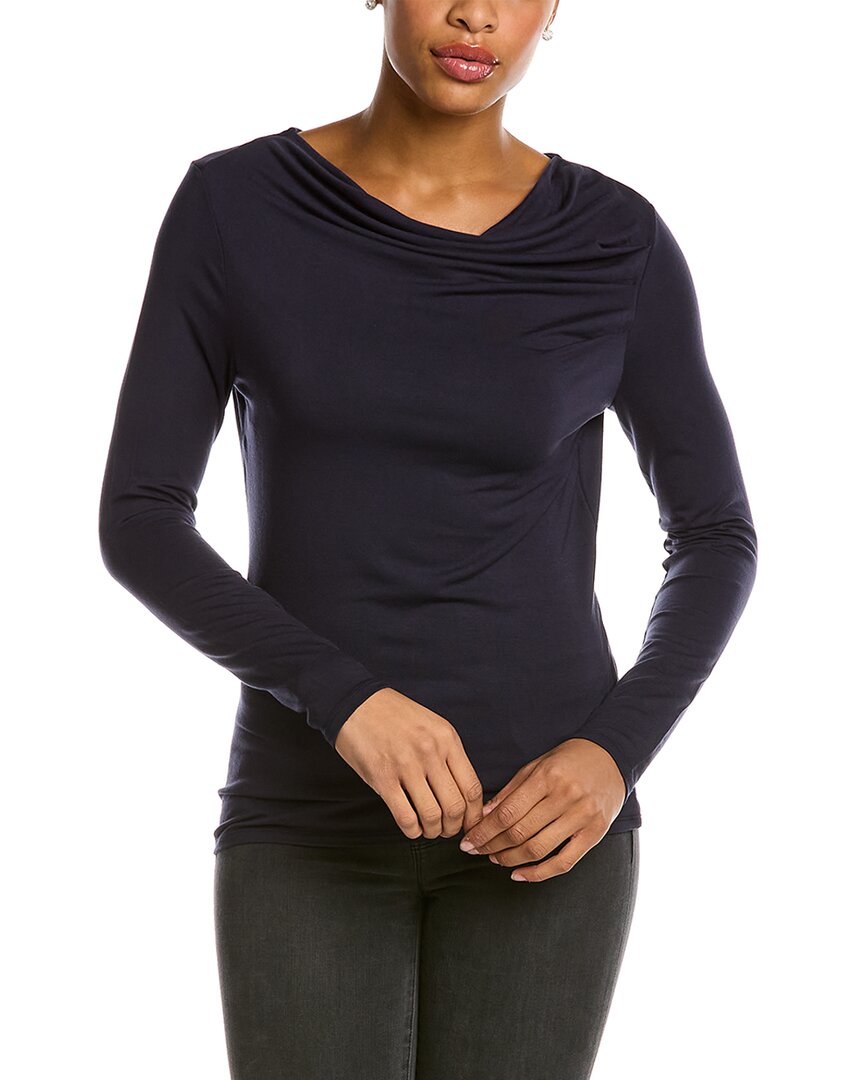 Elie Tahari Wide Boatneck Pleated Knit Top