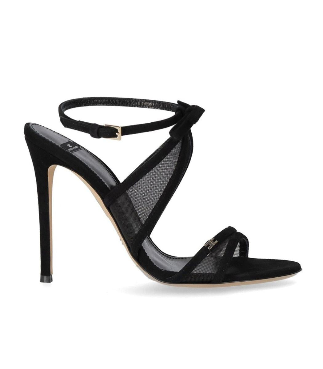 Elisabetta Franchi Black Heeled Sandal With Bow