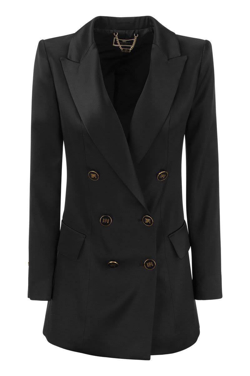 Elisabetta Franchi Satin Jacket With Logoed Buttons