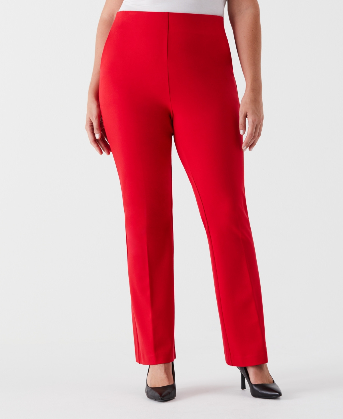 Ella Rafaella Plus Size Ponte Bootcut Pant - Tango Red