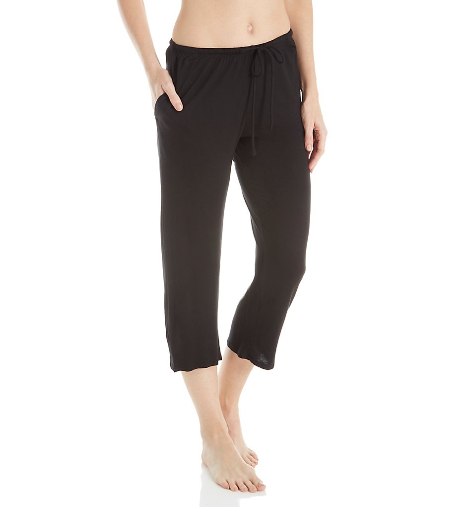 Ellen Tracy Women's Yours to Love Cropped Sleep Pant in Black | Size Large | HerRoom.com