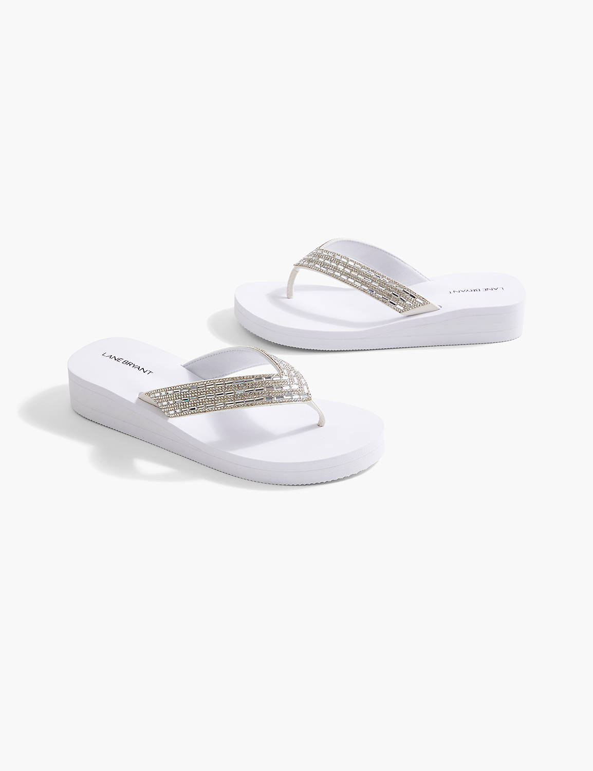 Embellished Flip Flop Wedge Sandal