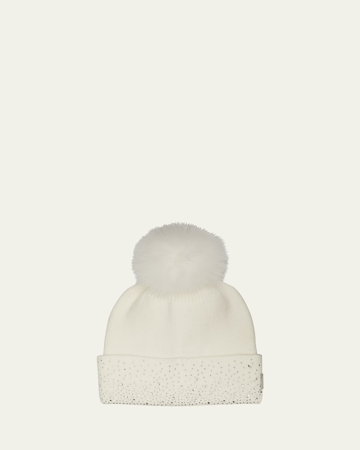 Embellished Toscana Lamb Pom Knit Beanie