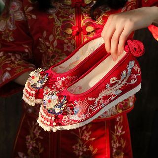 Embroidered Platform Wedge Chinese Traditional Shoes