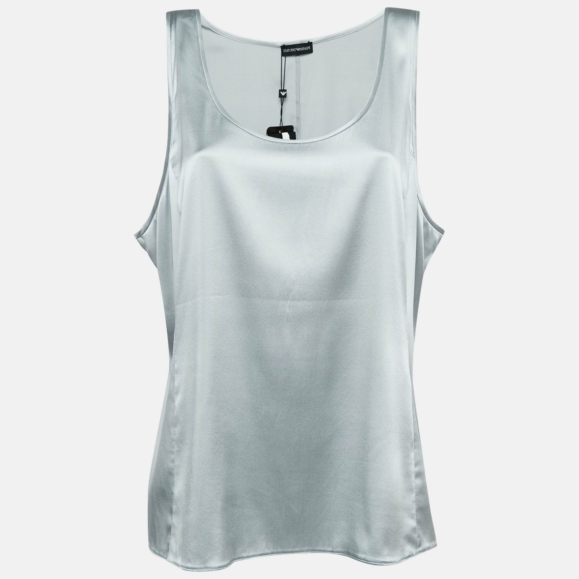 Emporio Armani Grey Satin Tank Top XL