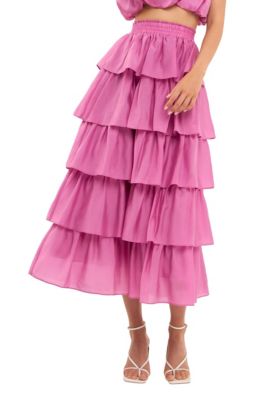 Endless Rose Women's Tiered Midi Skirt