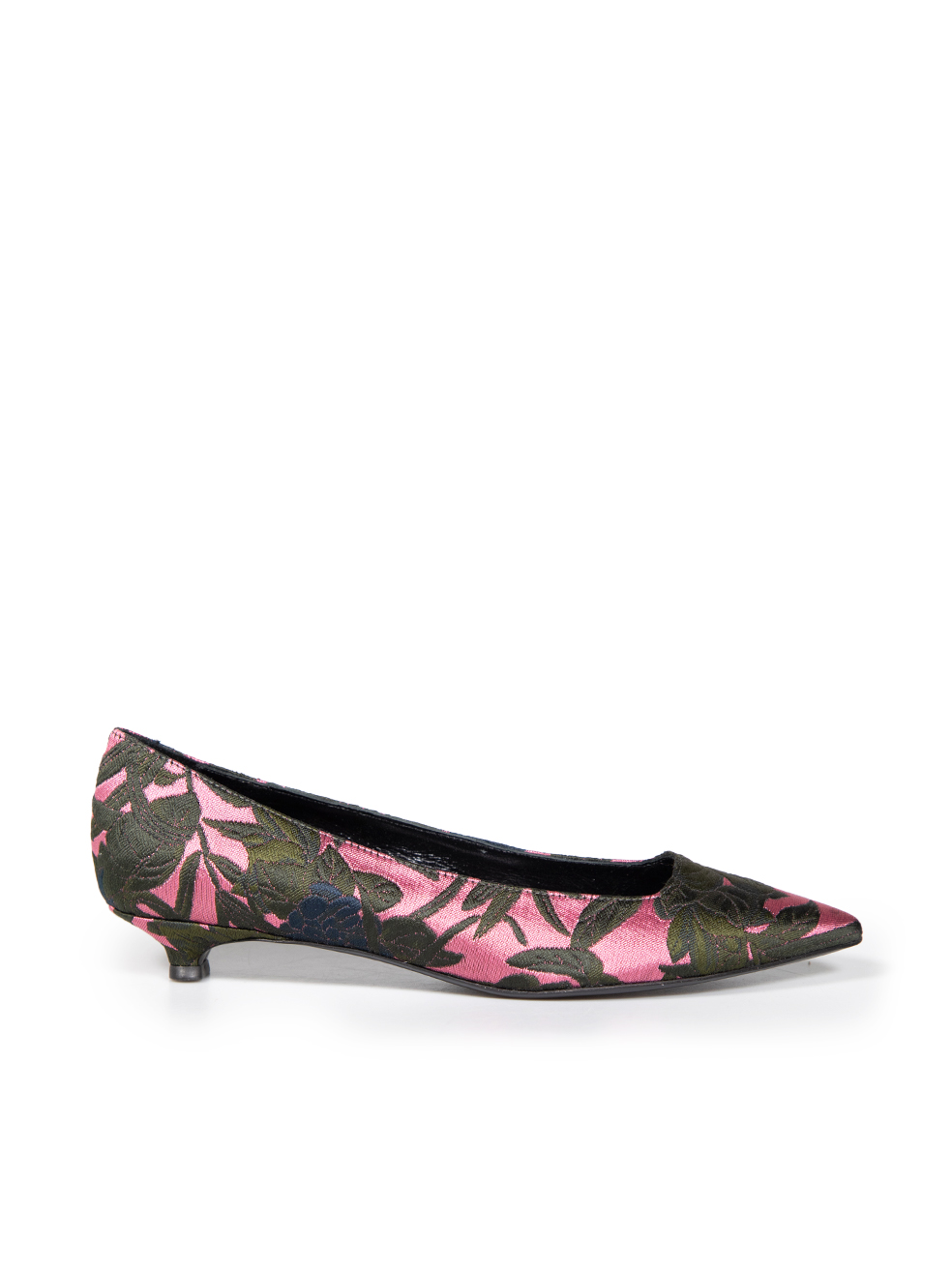 Erdem Floral Embroidered Kitten Heel Pumps