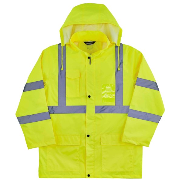 Ergodyne GloWear 8366 Lightweight Type R Class 3 High-Visibility Rain Jacket, 3X, Lime