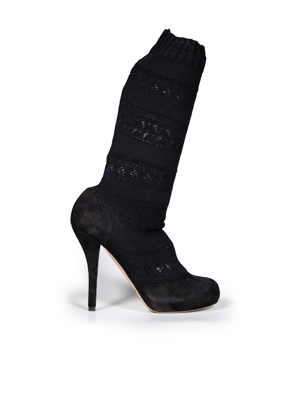 Ermanno Scervino Black Sock Style Heeled Boots