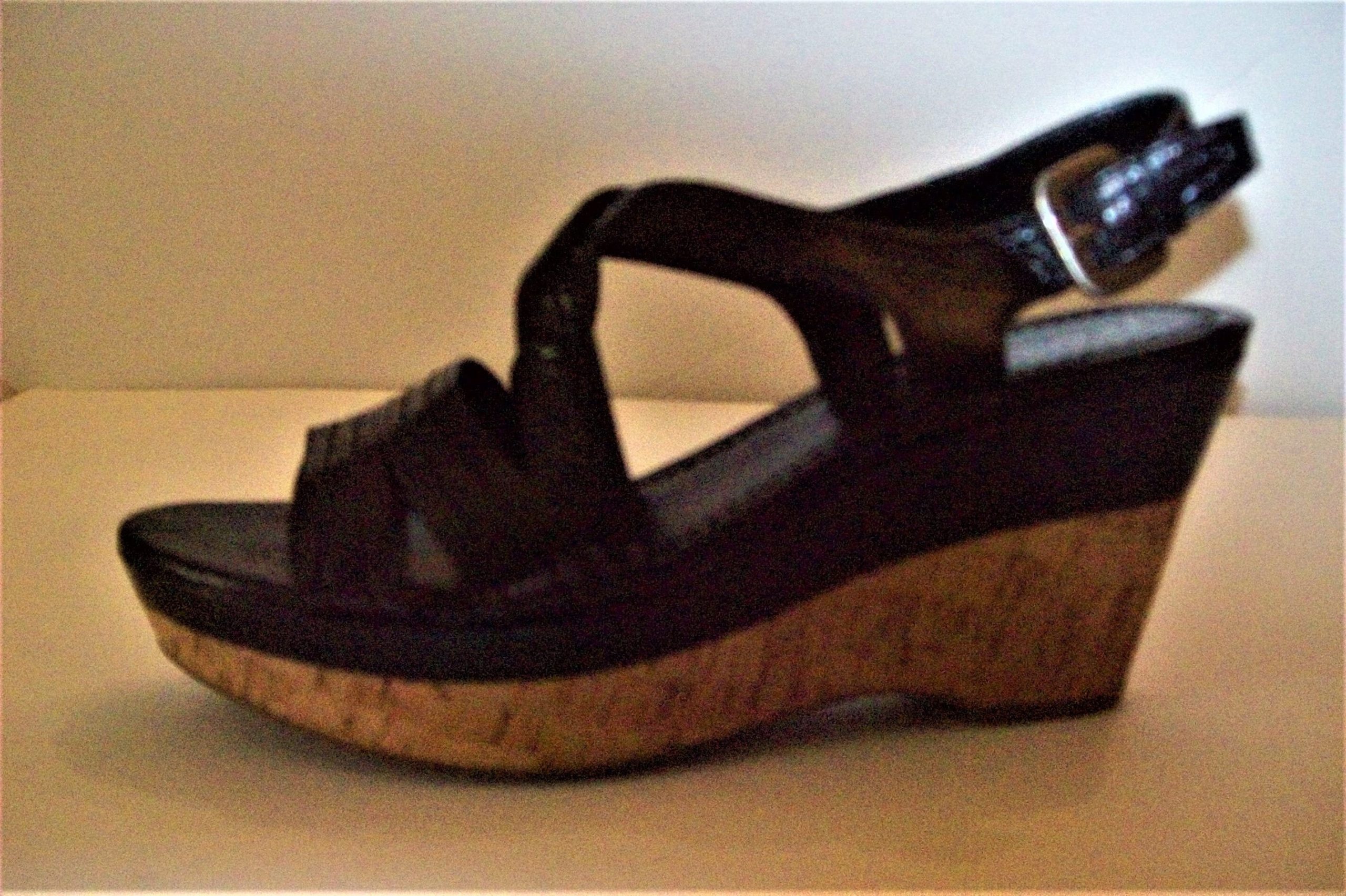 Espadrilles, Franco Sale Sarto Fantastic Strappy Wedge 8.5. Vintage, Never Worn, Patent Leather Upper, - See Details