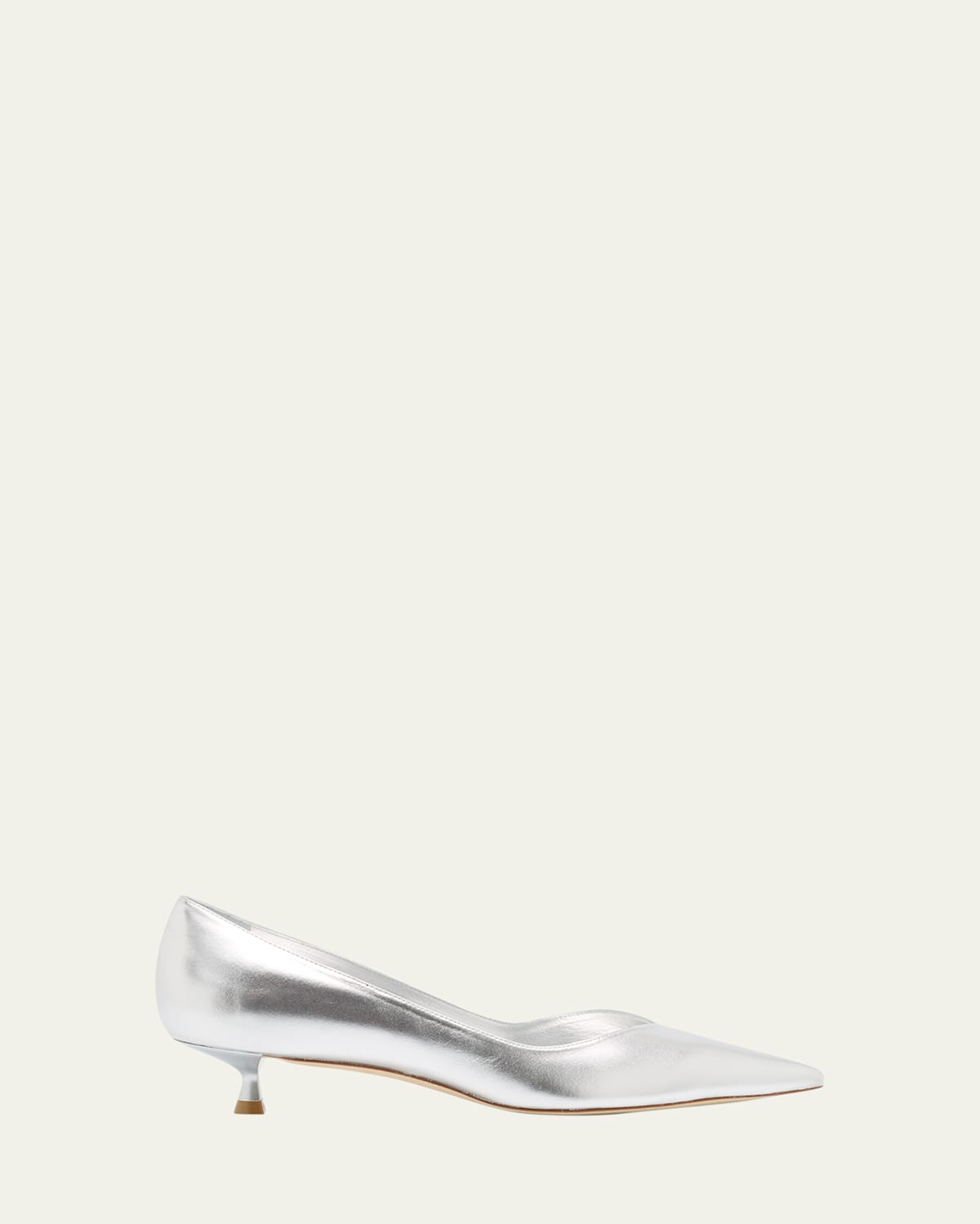 Eva Metallic Kitten-Heel Pumps