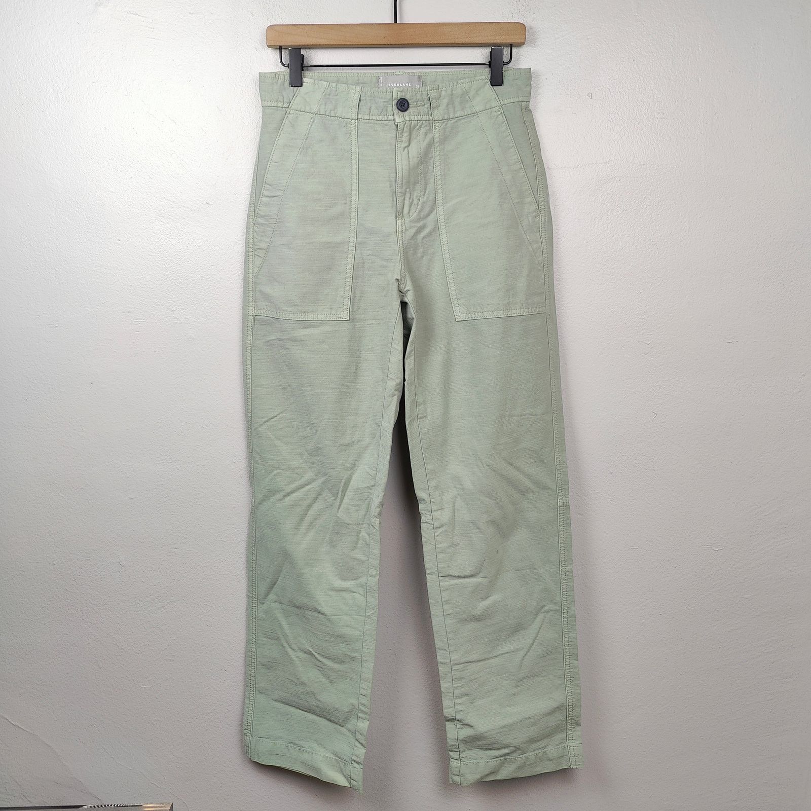 Everlane Straight-Leg Organic Cotton Utility Pants Womens 28 in Green