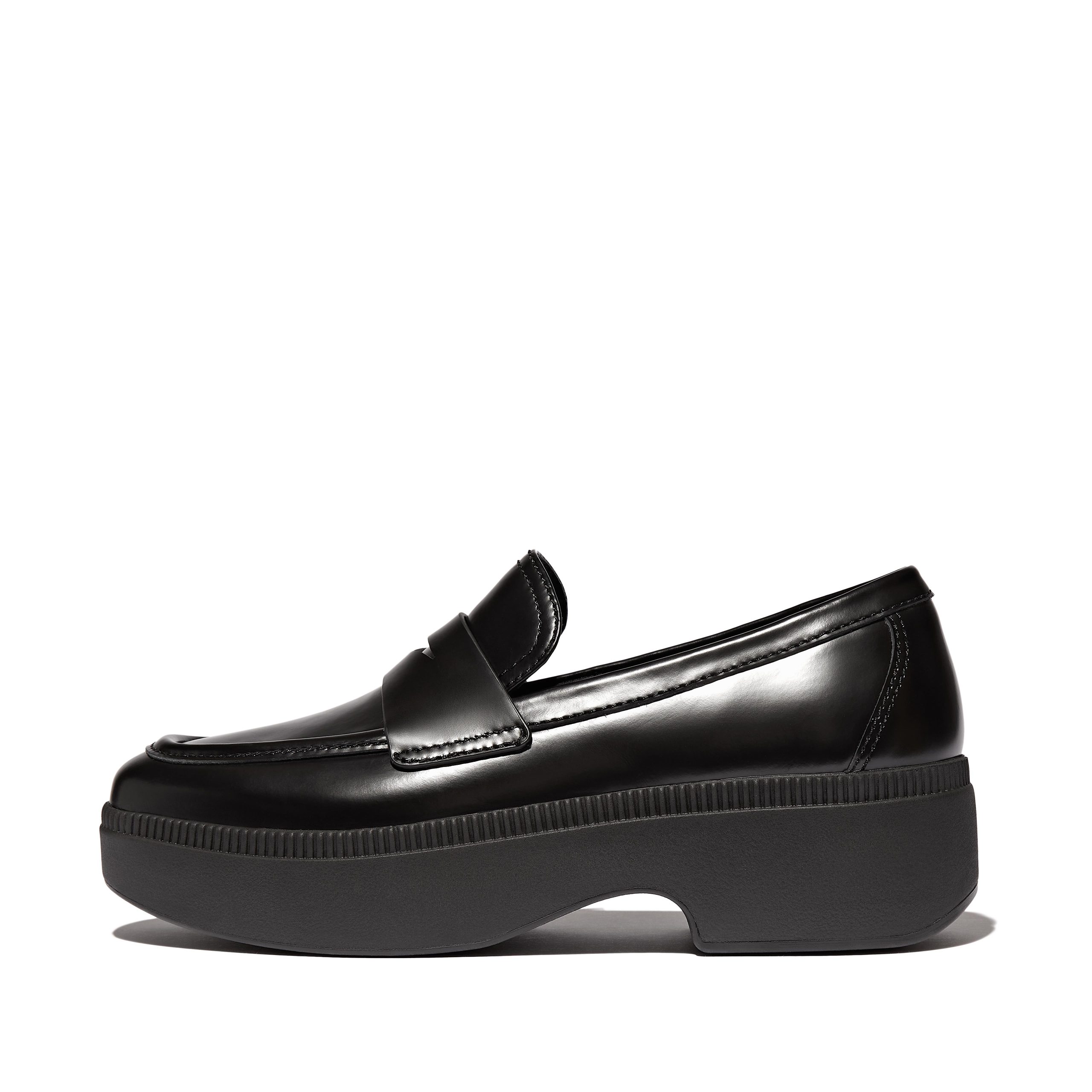 F-LUMA Box-Leather Demi-Wedge Penny Loafers, Full Price