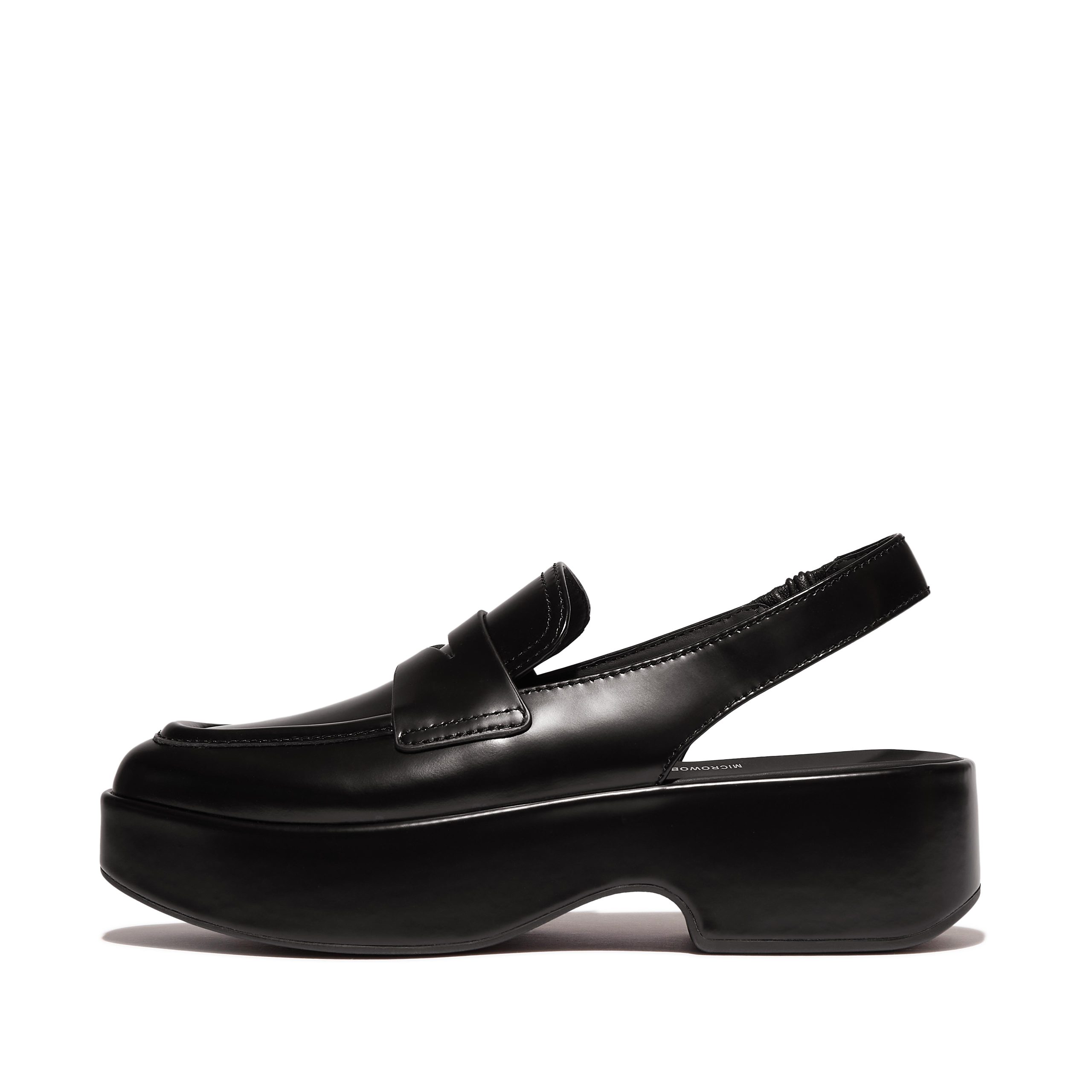 F-LUMA Box-Leather Demi-Wedge Slingback Loafers, Full Price