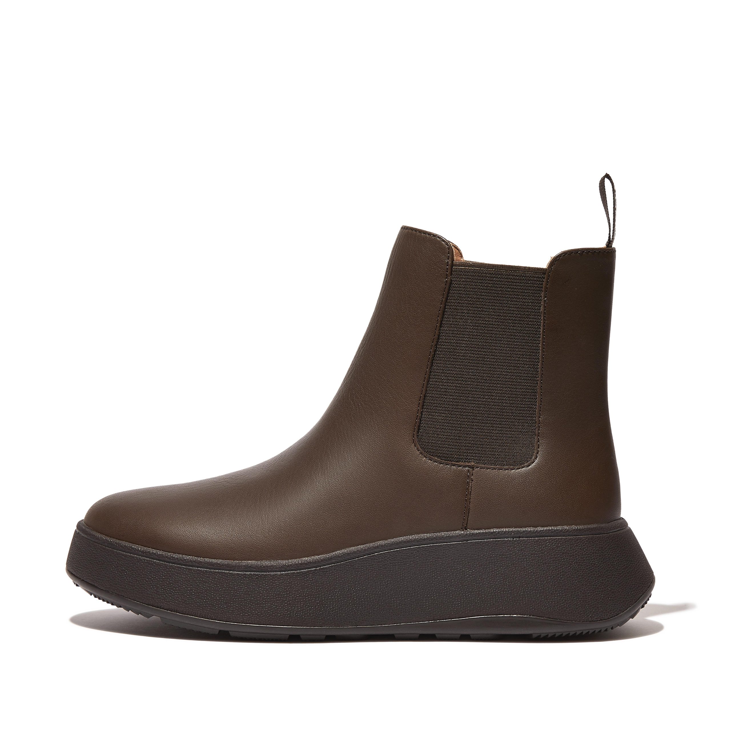 F-MODE Leather Flatform Chelsea Boots, Outlet