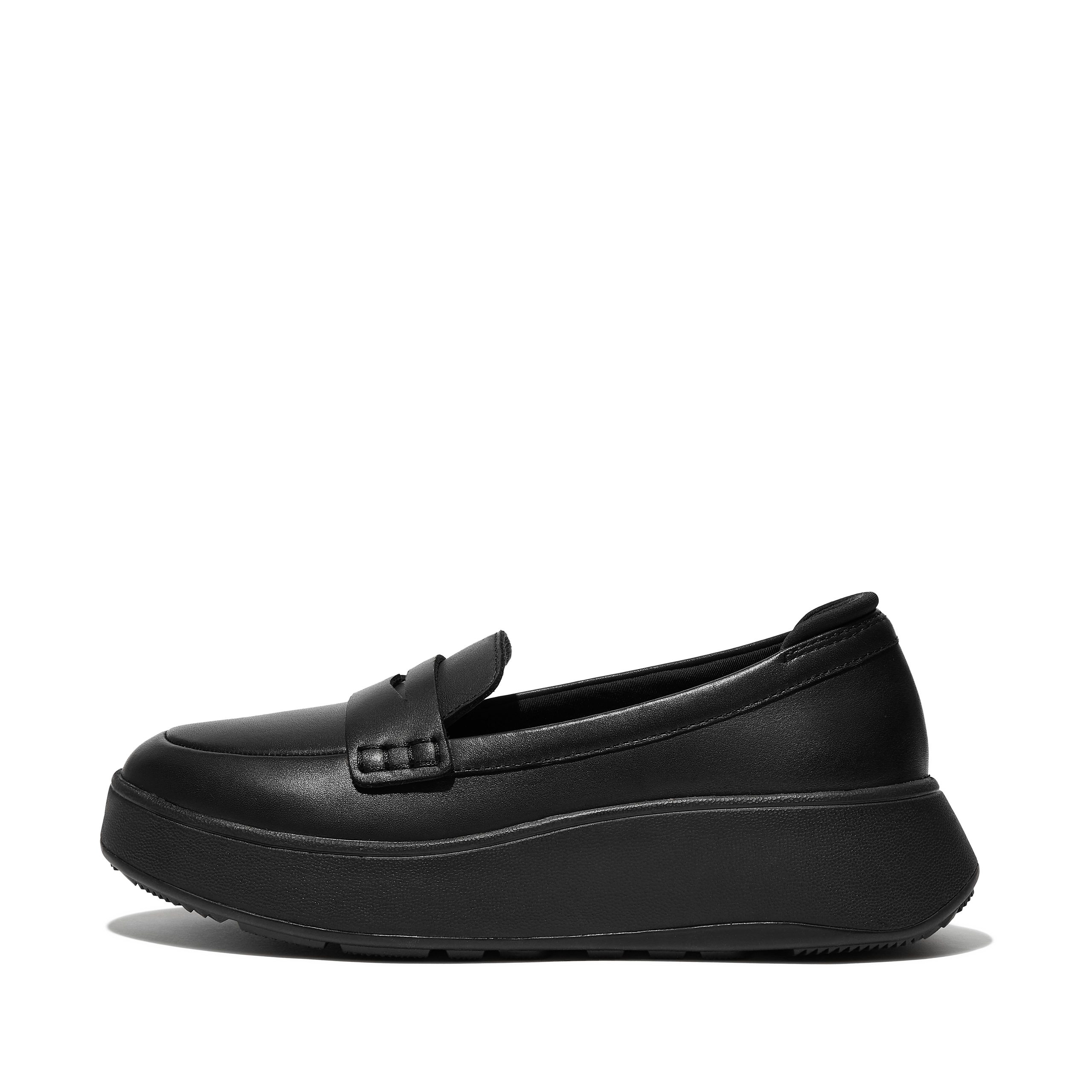 F-MODE Leather Flatform Penny Loafers, Full Price