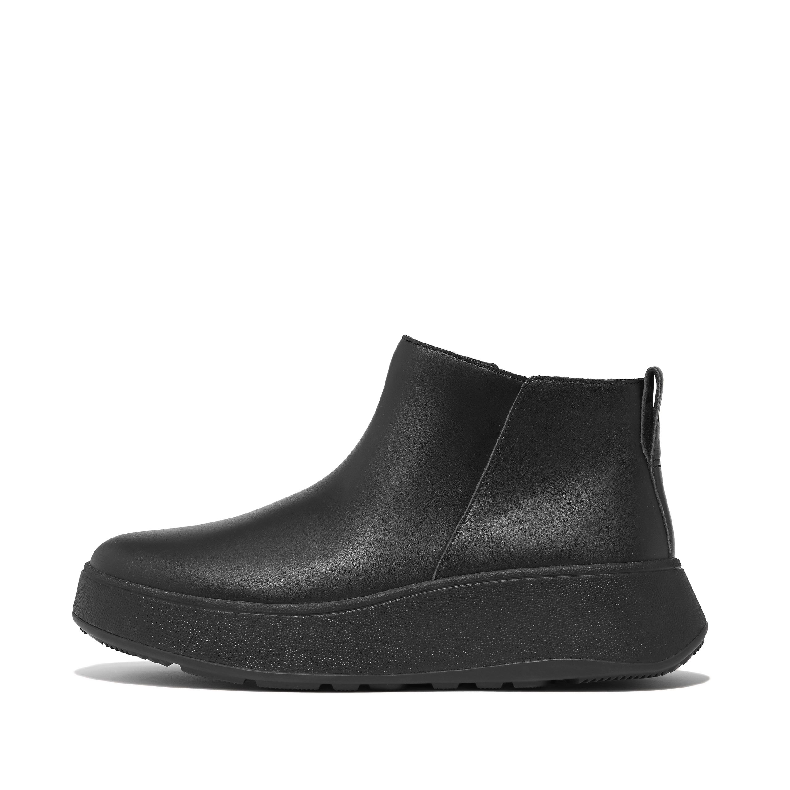 F-MODE Leather Flatform Zip Ankle Boots, Full Price