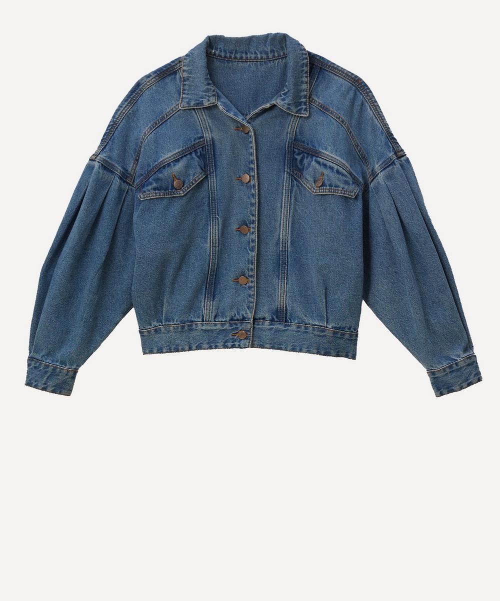 FARM Rio Women's Denim Bomber Mini Jacket Blue XS