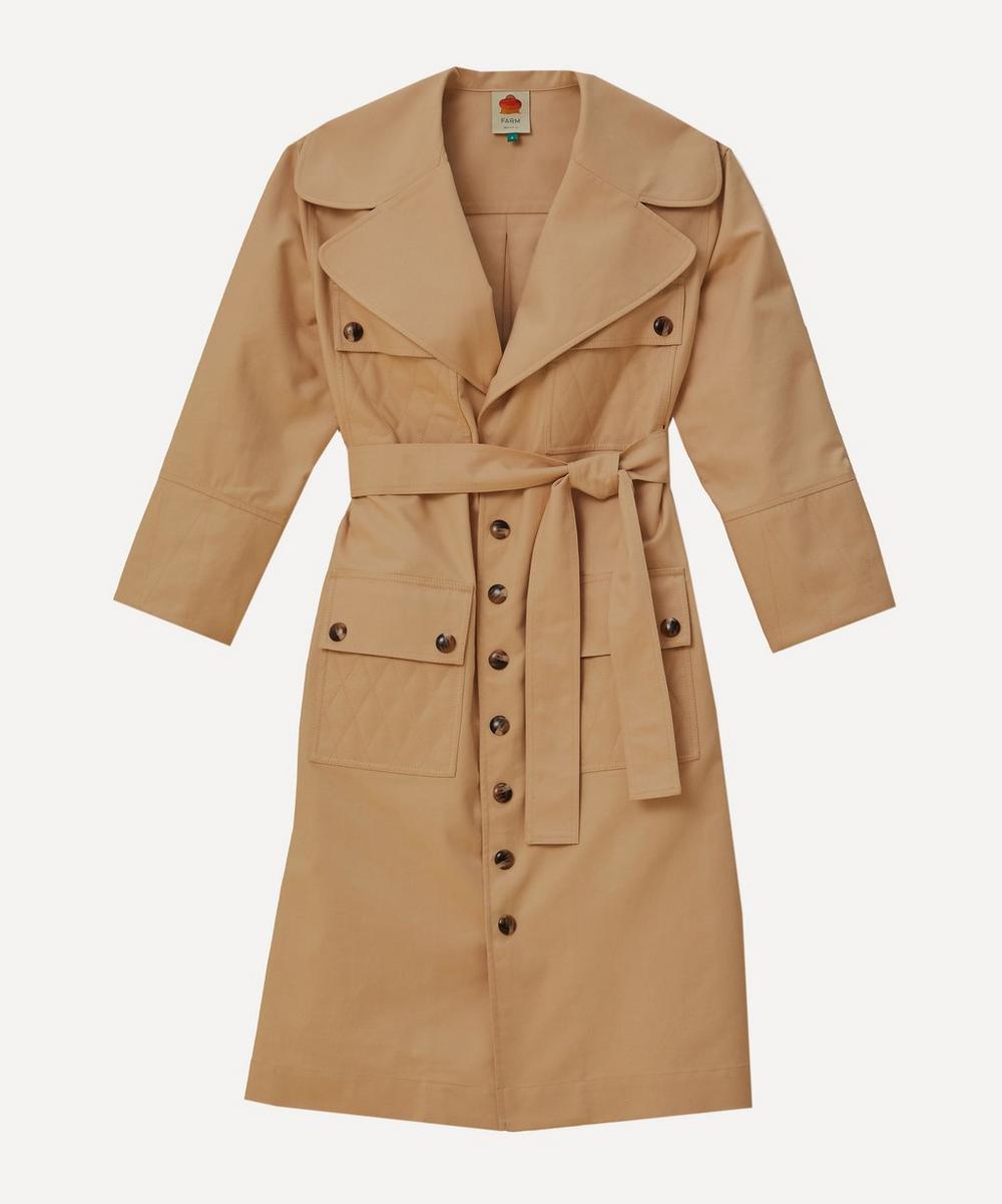 FARM Rio Women's Pockets Over Nude Trench Coat XS