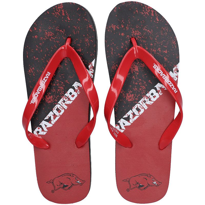 FOCO Arkansas Razorbacks Big Logo Flip-Flops, Women's, Size: Small, Red