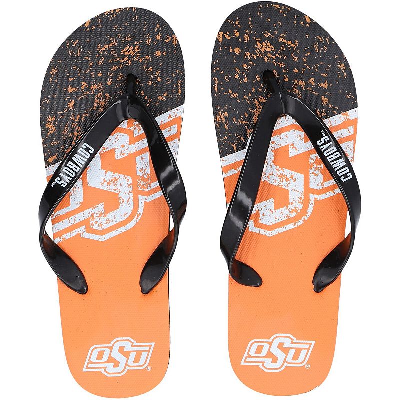 FOCO Oklahoma State Cowboys Big Logo Flip-Flops, Women's, Size: XS, Orange