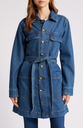 FRAME '70s Belted Denim Jacket in Margot at Nordstrom Rack, Size X-Small