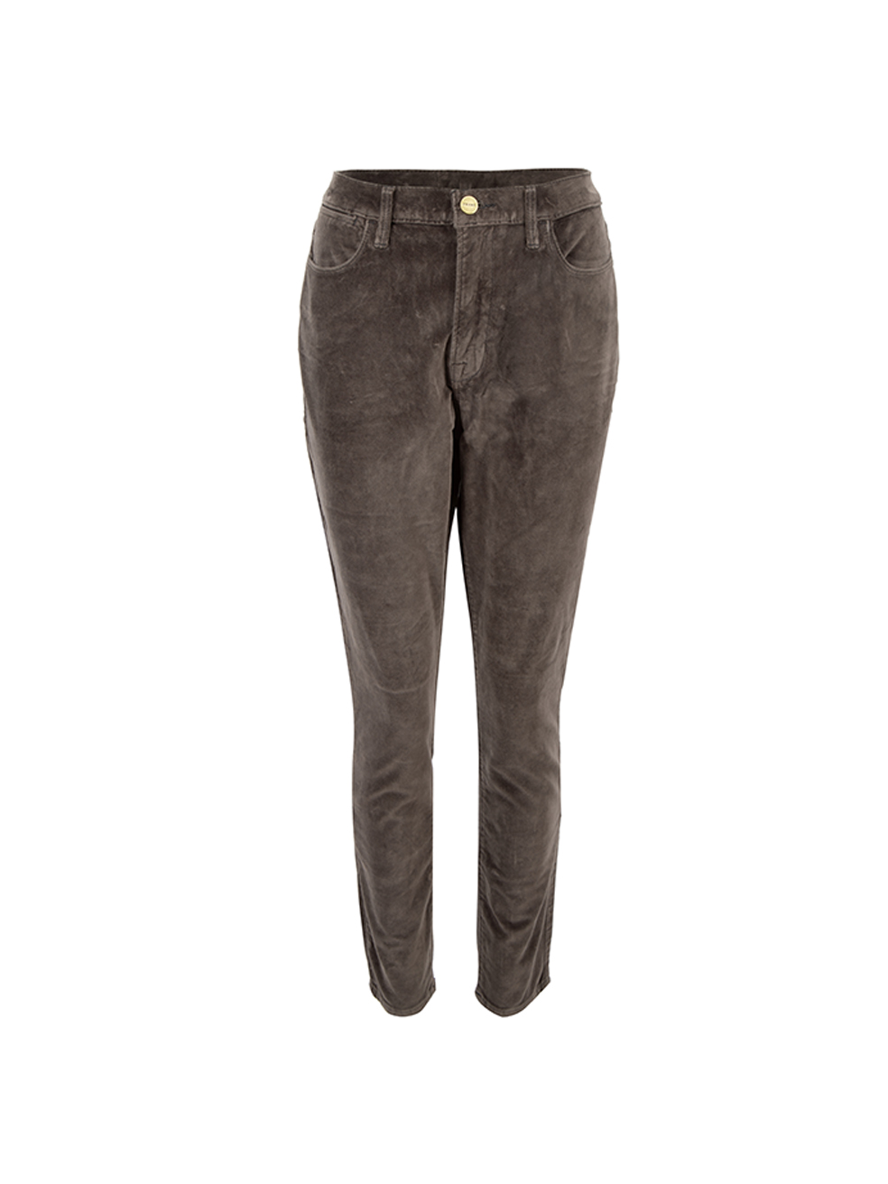 FRAME Brown Velvet Le High Skinny Trousers