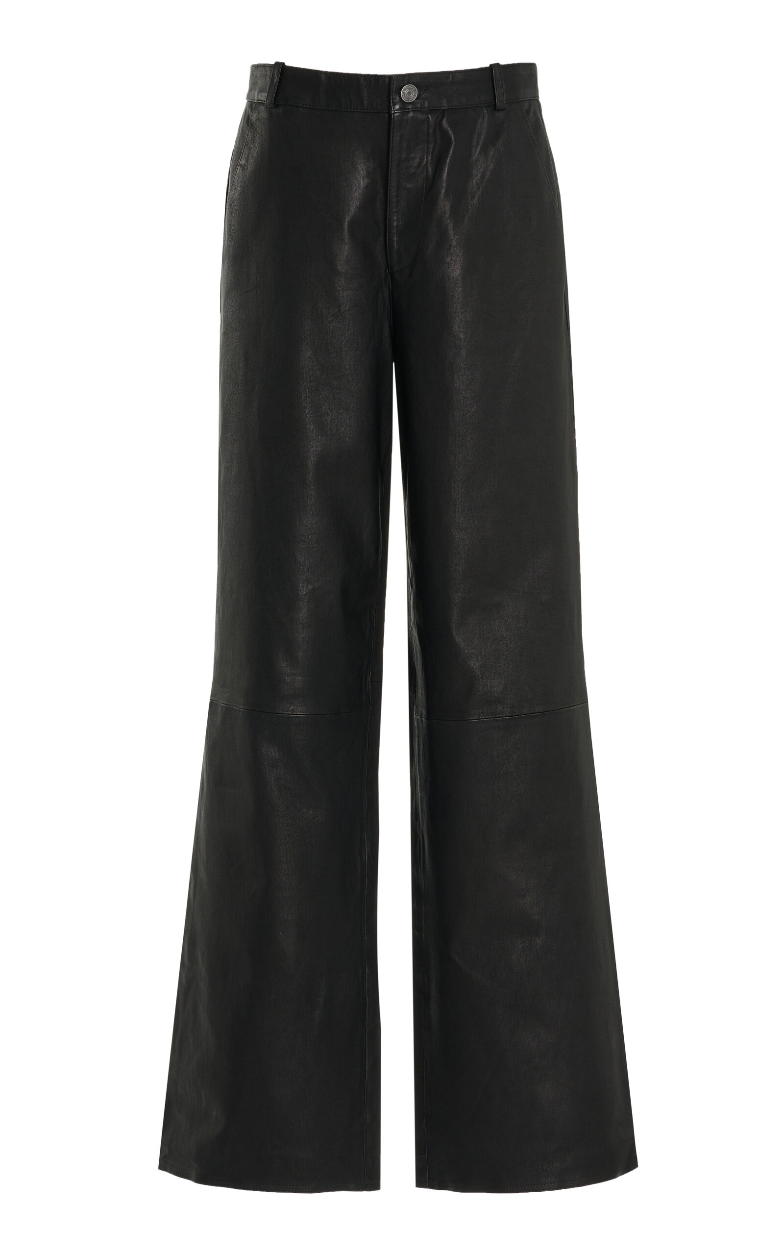 FRAME - Leather Wide-Leg Pants - Black - US 10 - Moda Operandi