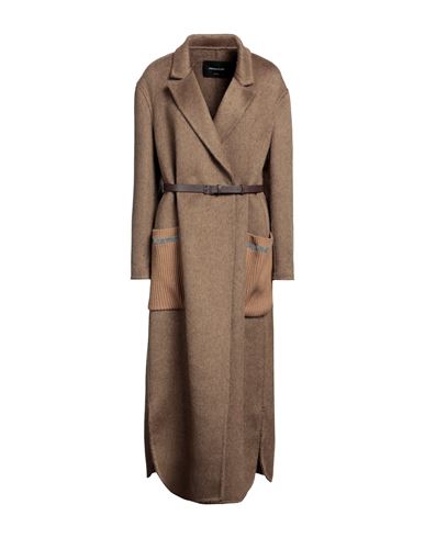 Fabiana Filippi Woman Coat Military green Size 6 Virgin Wool, Mohair wool, Viscose, Cashmere, Ecobrass