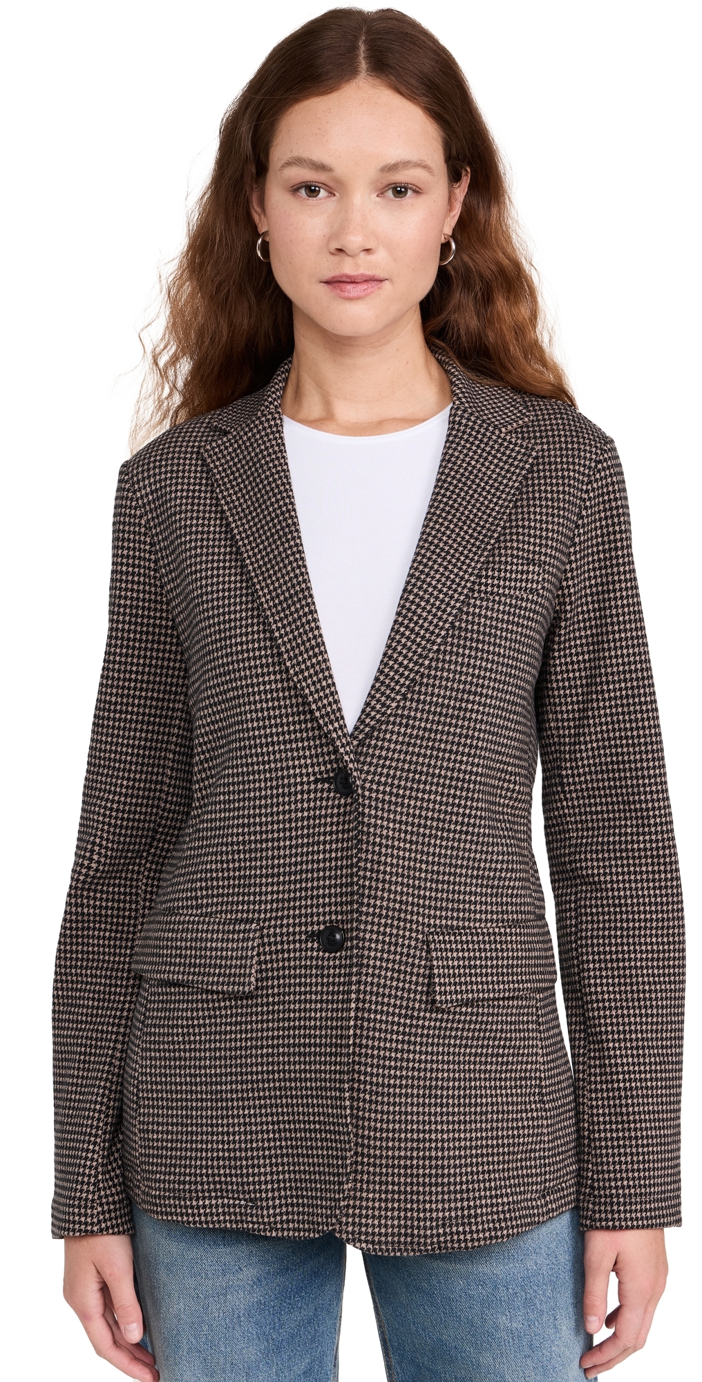 Faherty Houndstooth Inlet Blazer Mocha Mountain Houndstooth M